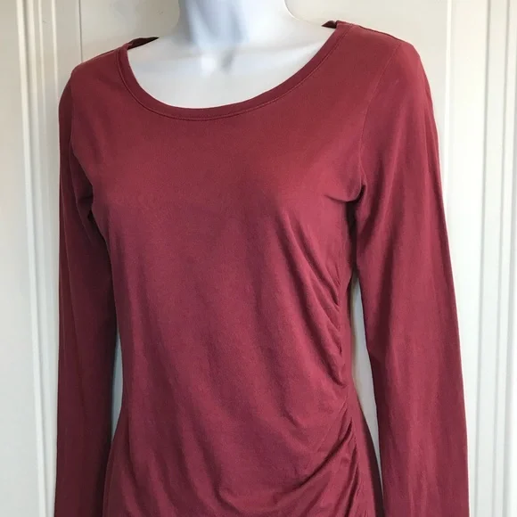 BOBI LA Women’s S supreme garnet red 100% cotton ls jersey mini dress in EUC - Picture 8 of 16